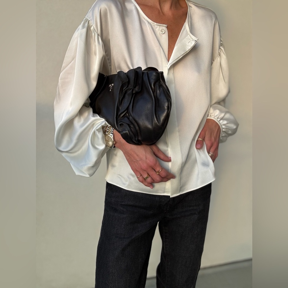 FRAME White Satin button down Blouse